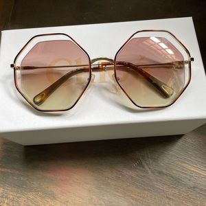 Chloe sunglasses Havana gold octagonal